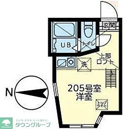 横浜市戸塚区戸塚町アパート ワンルームの間取図画像
