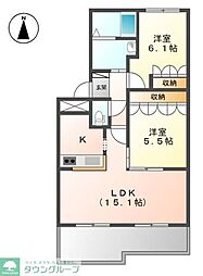 Refinado湘南 2LDKの間取図画像