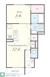 LILY MORE COURT 1LDKの間取図画像