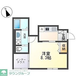ヴィラアズールA 1Kの間取図画像