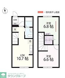 QUIET CRAB HOUSE mix 保土ヶ谷B号棟 2LDKの間取図画像