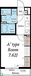 グレイス大船2 1Kの間取図画像