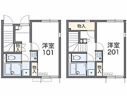 レオネクストミツワ 1Kの間取図画像