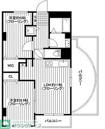 ラフィネ・シャンヴル 2LDKの間取図画像