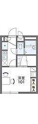 レオパレスラピスC 1Kの間取図画像