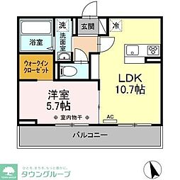ウェルデンス戸塚A 1LDKの間取図画像