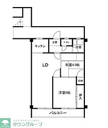 レジデンスカマクラ 2LDKの間取図画像