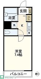 湘南パール 1Kの間取図画像