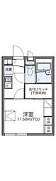 レオパレスピエールB 1Kの間取図画像