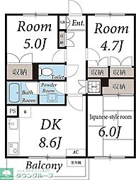 ドエル砂押橋 3DKの間取図画像