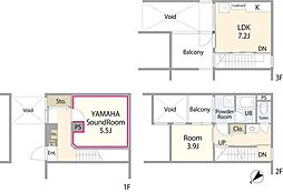 スタイル 1SLDKの間取図画像
