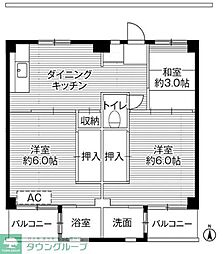 ビレッジハウス鎌倉9号棟 3DKの間取図画像