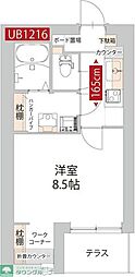 CrestGardenS 1Kの間取図画像