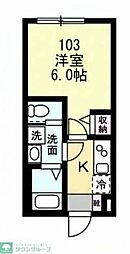 ベイルームコクーン藤沢 1Kの間取図画像