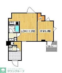 ルミアージュ登戸 7階1LDKの間取り