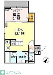 小田急小田原線 町田駅 徒歩18分の賃貸アパート 2階1LDKの間取り