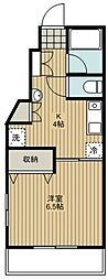 リーベヤ麻生 1Kの間取図画像