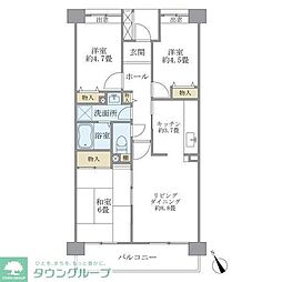 コーポレート鷺沼 3LDKの間取図画像