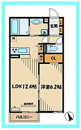 プライムフラット 1LDKの間取図画像