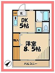 グリーンハウス80 1Kの間取図画像