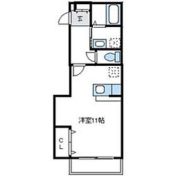 エスペランサ 1Kの間取図画像