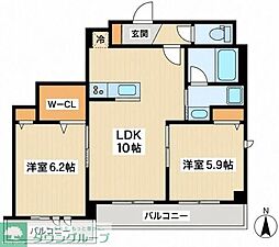 ダイワフラット 2LDKの間取図画像