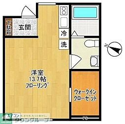 フォーラム菅野戸呂 ワンルームの間取図画像