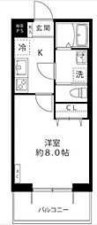 LOC'SKUROKAWA 1Kの間取図画像