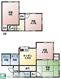 東平1333-9貸家 1階4DKの間取り