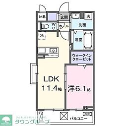 クラール 3階1LDKの間取り
