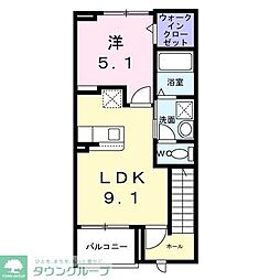 ヒカルサ熊谷石原サウス 3階1LDKの間取り
