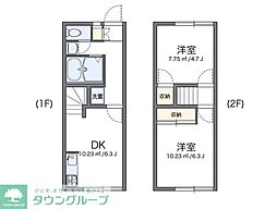 レオパレスサニーヒル 2DKの間取図画像