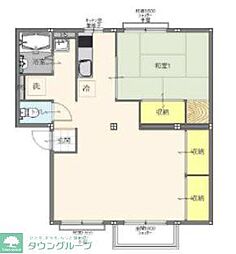 シティハイムカスカベルA 1LDKの間取図画像