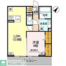 熊谷市万平町1丁目アパート 1LDKの間取図画像