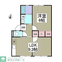 パナビレッジエッグB 1LDKの間取図画像