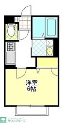 サニースマイル 1Kの間取図画像