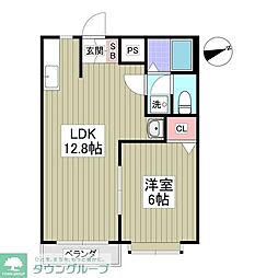 エミネンスハイツ 1Kの間取図画像