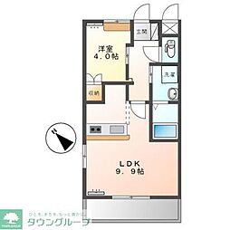 スリーズピュイ 1LDKの間取図画像