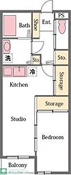 ロワイエ 1LDKの間取図画像