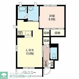 EspoirA 1LDKの間取図画像