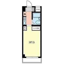 ラヴィエ新宿 1Kの間取図画像
