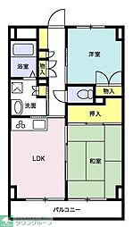 高砂ハイツ2 2LDKの間取図画像
