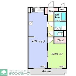 フェリス上柴 1LDKの間取図画像