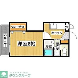 フォレスト・グローブ 1Kの間取図画像