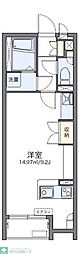 レオネクスト初 ワンルームの間取図画像