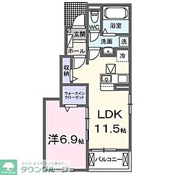 サンプラザ中ノ嶋 1LDKの間取図画像