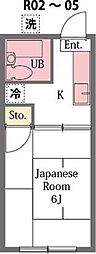 ポート11 1Kの間取図画像