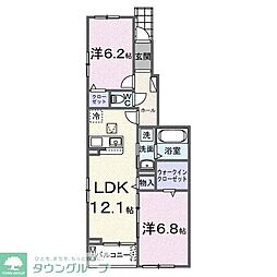 フランシーズコート行田 2LDKの間取図画像