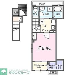 ライフベリー石原 1Kの間取図画像