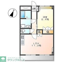 グランディール 1LDKの間取図画像
